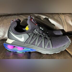 NIKE Shox Gravity Shoes Torch Reax Mens Size 10.5 AR1999-500 Black Blue Purple